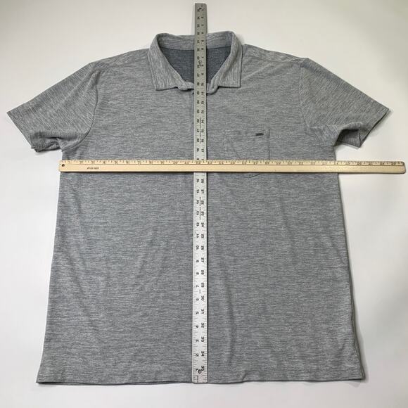 Vuori Polo Shirt Mens 2XL XXL Grey Ace Performance Pocket Wicking Stretch Golf - Picture 6 of 9